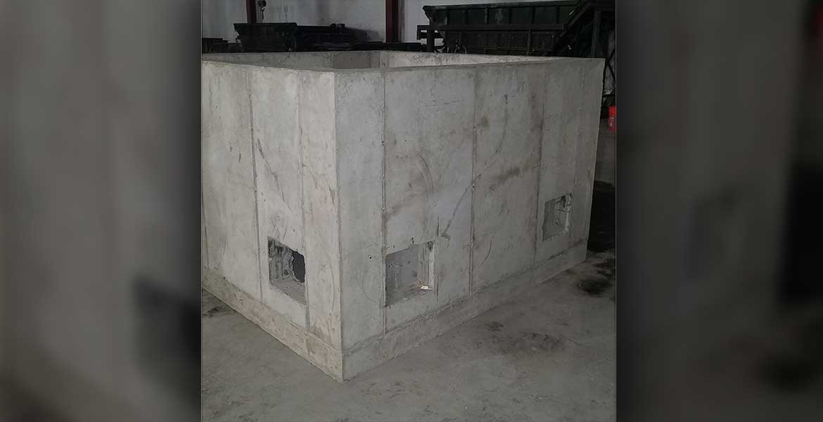 Custom Precast Electrical Vault with knockouts for electrical cabling